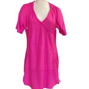 Free Country Athleisure Hoodie Tunic Dress Plus Sz XXL/20 Pink #106K